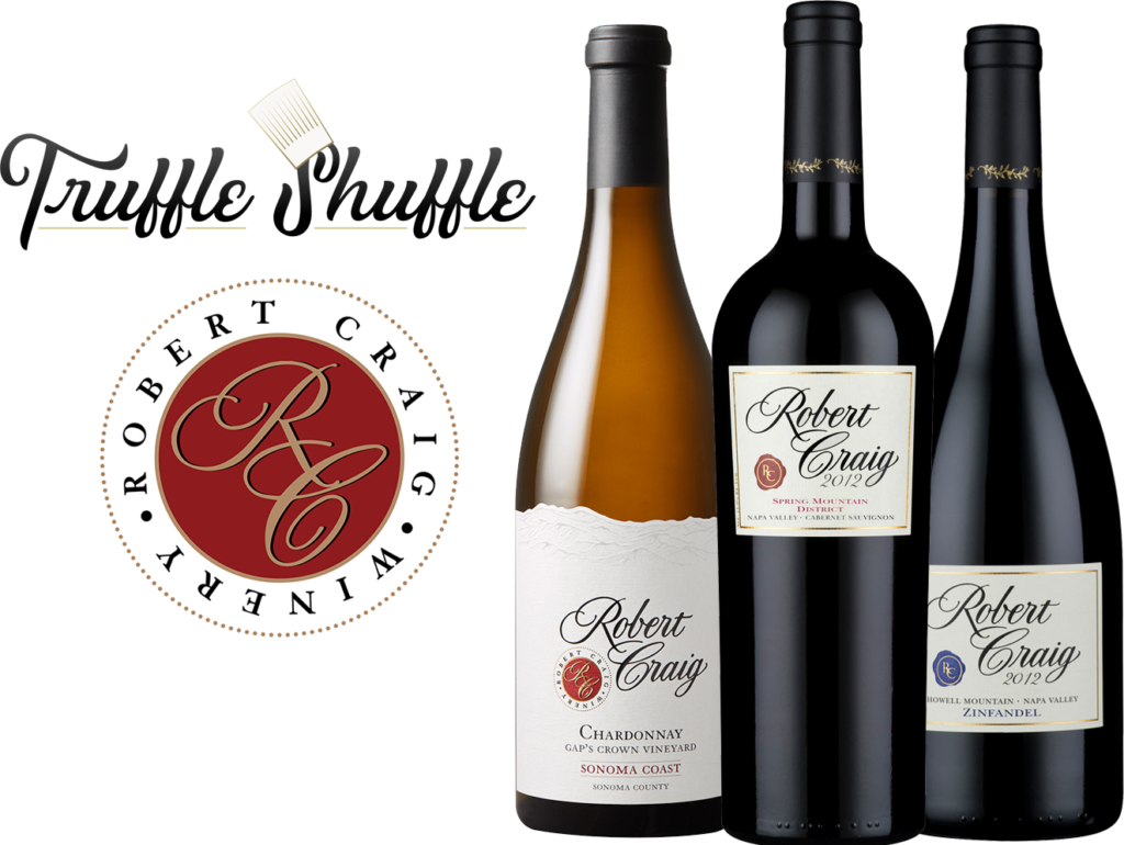 Truffle Shuffle Virtual Tasting Wines - Gap's Crown Chardonnay, Spring Mountain Cabernet & Howell Mountain Zinfandel