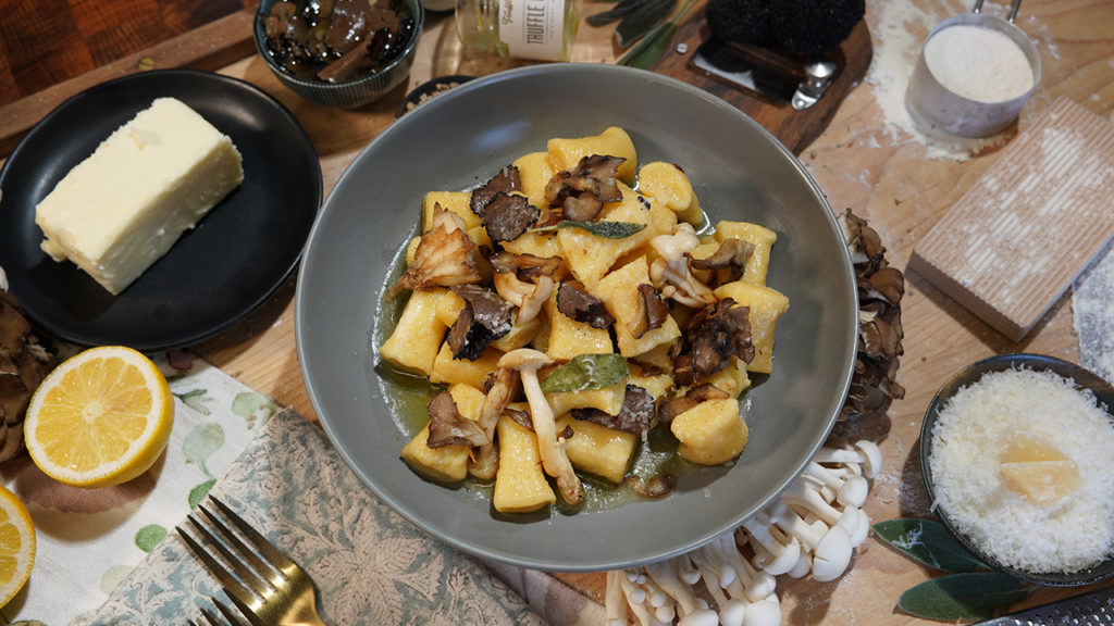 Truffle Shuffle's Mushroom Gnocchi featured at the Robert Craig Feb 11, 2022, Virtual Tasting